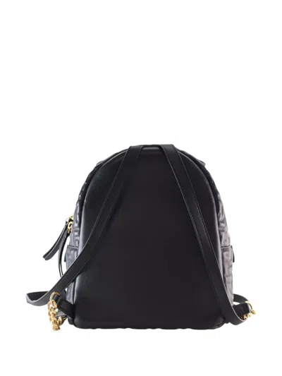 Pre-owned Fendi 2010-2025 Mini Zucca Embossed Nappa By The Way Backpack Tote Bag In Black