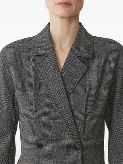 Lanvin Double-breasted Prince Of Wales Wool Dress In Gray