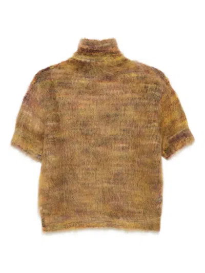 Roberto Collina Knitted Short-sleeve Top In Brown