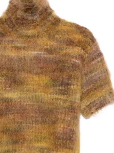 Roberto Collina Knitted Short-sleeve Top In Brown