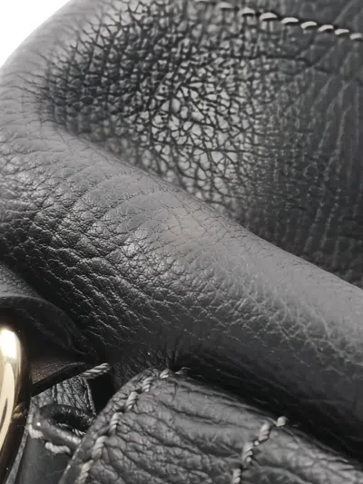 Pre-owned Celine 2000s Leather Braided Tote Bag In Black