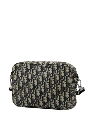 Pre-owned Dior 2022 Oblique Canvas Safari Crossbody Bag In Blue