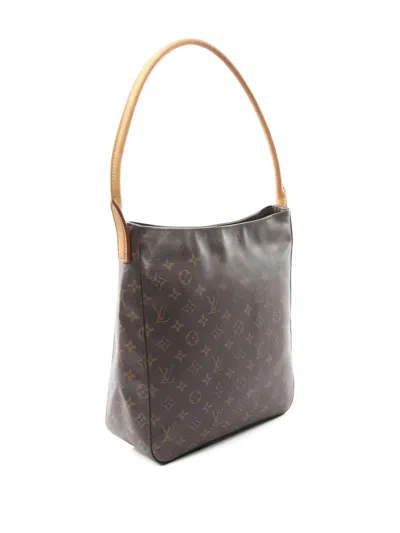 Pre-owned Louis Vuitton 2002 Monogram Looping Shoulder Bag In Brown