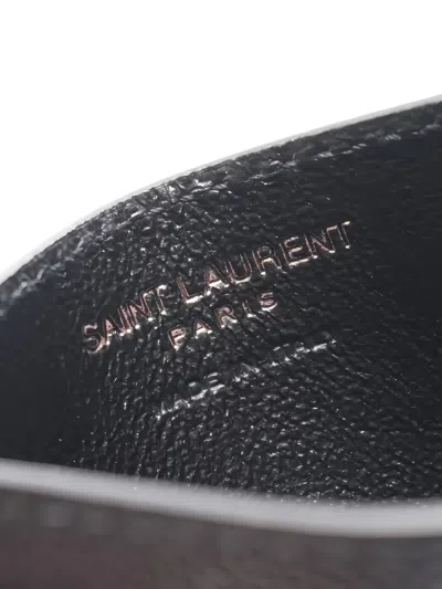 Pre-owned Saint Laurent 2020s Cassandre Card Holder In Black