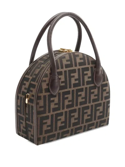 Pre-owned Fendi 2000s Zucca-pattern Tote Bag In Brown