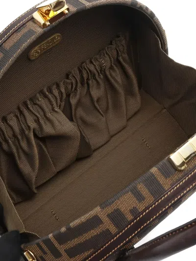 Pre-owned Fendi 2000s Zucca-pattern Tote Bag In Brown