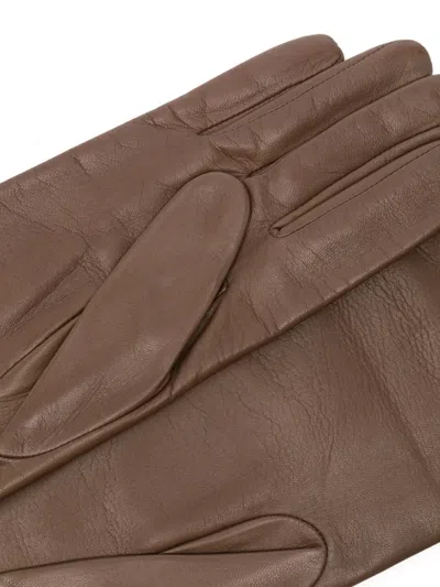 Agnelle Opera Leather Gloves In Brown