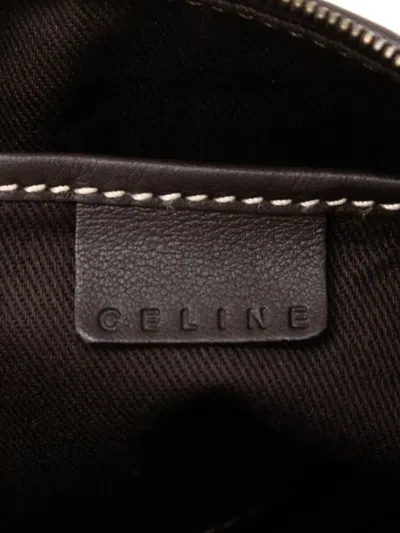 Pre-owned Celine 2000 C Macadam Suede Shoulder Bag In Brown