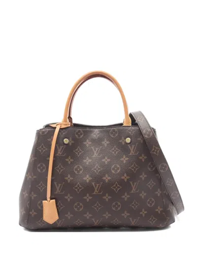 Pre-owned Louis Vuitton 2016 Montaigne Mm Monogram Handbag In Brown