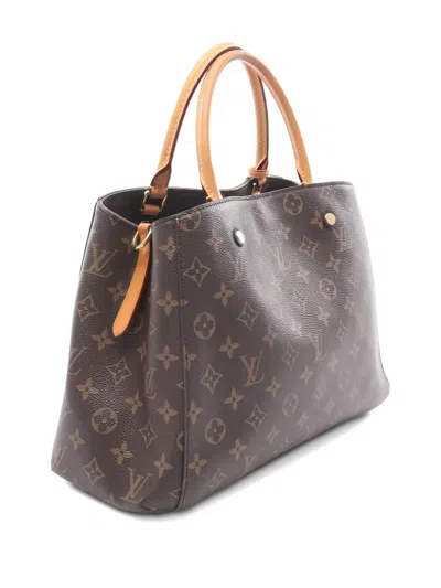 Pre-owned Louis Vuitton 2016 Montaigne Mm Monogram Handbag In Brown