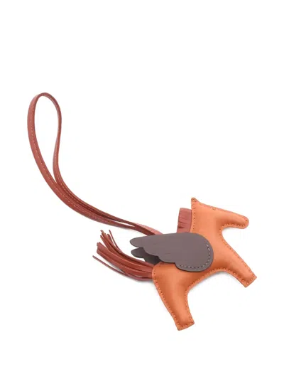 Pre-owned Hermes 2024 Rodeo Pegasus Pm Bag Charm In Orange