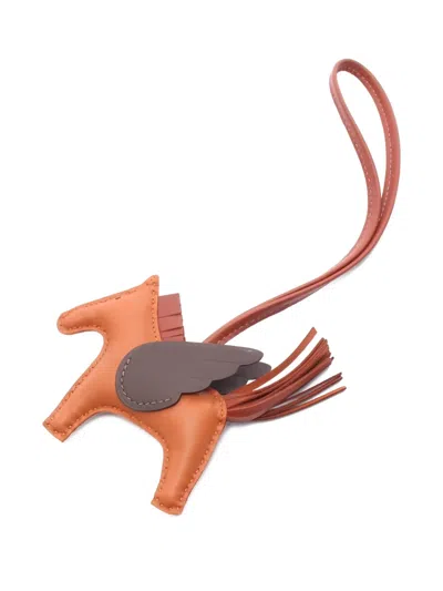 Pre-owned Hermes 2024 Rodeo Pegasus Pm Bag Charm In Orange
