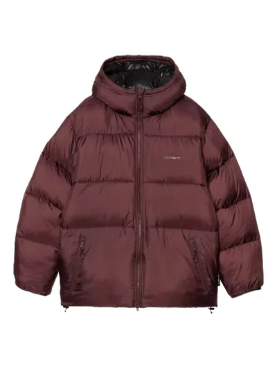 Carhartt Mens Rondo Black Toronto Hooded Shell Jacket In Burgundy