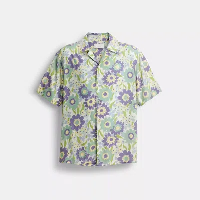 Coach Floral Camp Shirt In Purple