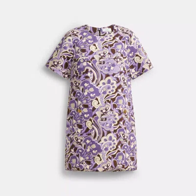 Coach Canvas T-shirt Dress In Regenerative Cotton In Purple