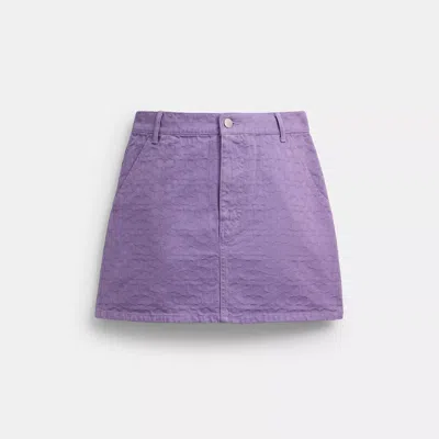Coach Signature Denim Skirt In Purple