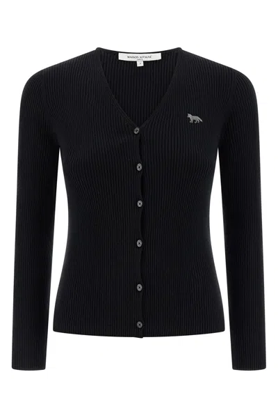 Maison Kitsuné Maison Kitsune 'baby Fox' Cardigan In Black