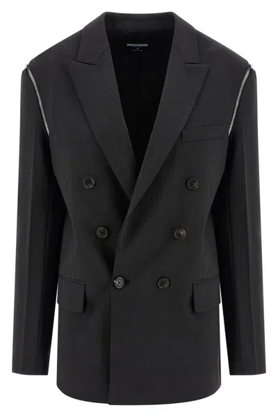 Dsquared2 X Bettter Double-breasted Zip Blazer In Gray