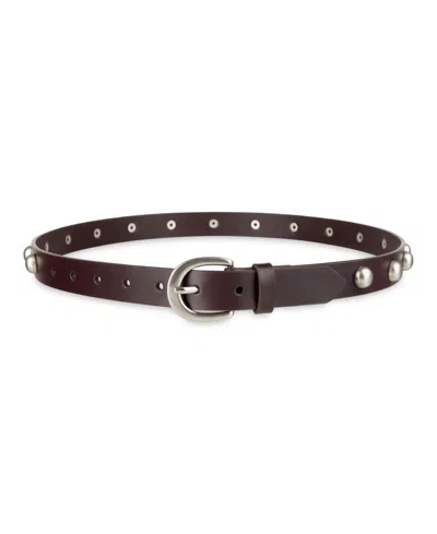 Levi's Skinny Studded Casual Leather Belt In Brown