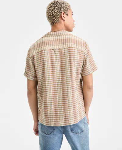 Sun + Stone Men's Short-sleeve Cotton Driver Shirt, Macy's Exclusive In Pink