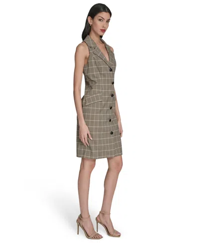 Vince Camuto Women's Novelty Woven Collar Dress In Gray