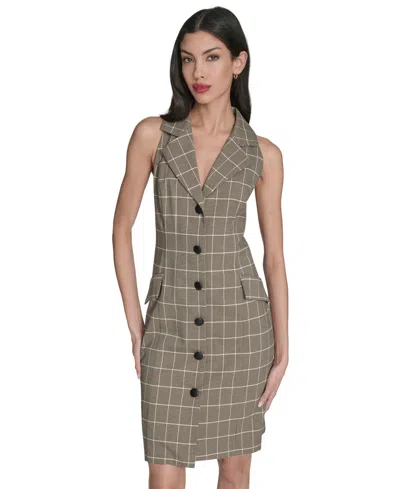 Vince Camuto Women's Novelty Woven Collar Dress In Gray