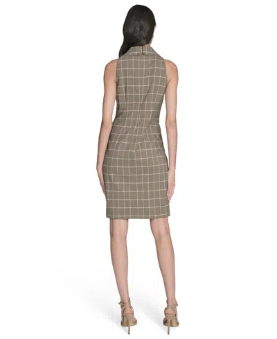 Vince Camuto Women's Novelty Woven Collar Dress In Gray