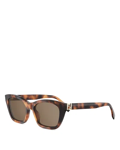 Fendi Forever Rectangle Sunglasses, 54mm In Brown