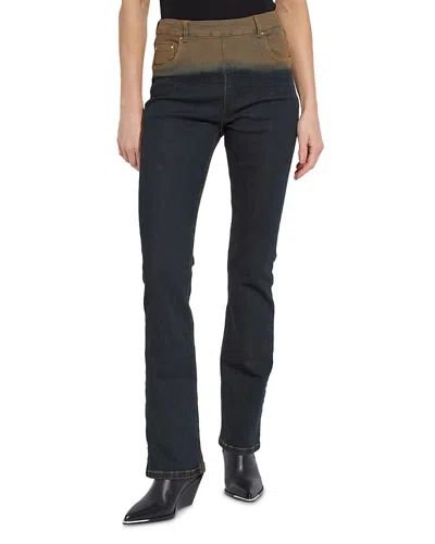 Lyssé Ceri High Rise Slim Flared Jeans In Dip Dye Black In Black