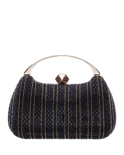 Aqua Crystal Minaudiere Clutch - Exclusive In Black
