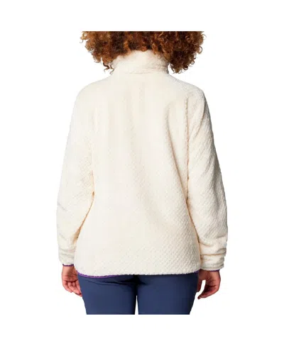 Columbia Women's Cream Lsu Tigers Fireside Ii Sherpa Full-zip Jacket In Metallic