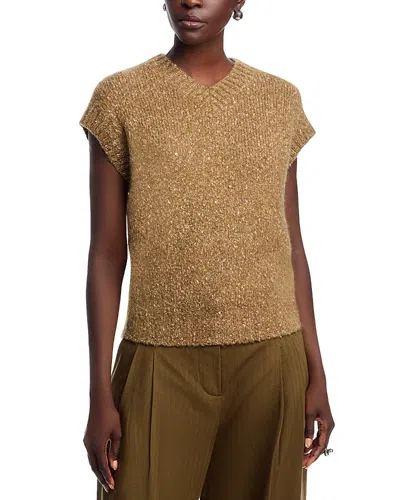 Lafayette 148 Lofty V Neck Vest In Brown