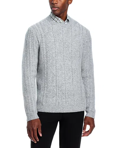 Peter Millar Callum Cable Knit Crewneck Sweater In Gray