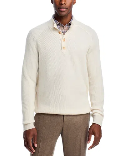 Peter Millar Brant Four Button Sweater In White