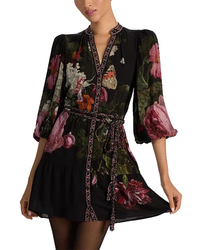 Alice And Olivia Antonette Button Front Dress In Black