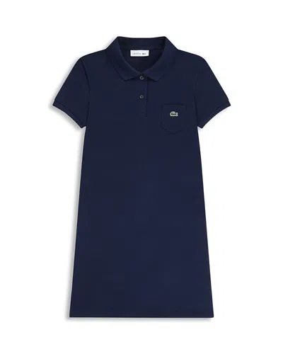 Lacoste Girls' Pique Dress - Big Kid In Blue