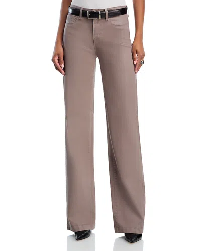 L'agence Clayton High Rise Wide Leg Jeans In Driftwood In Brown