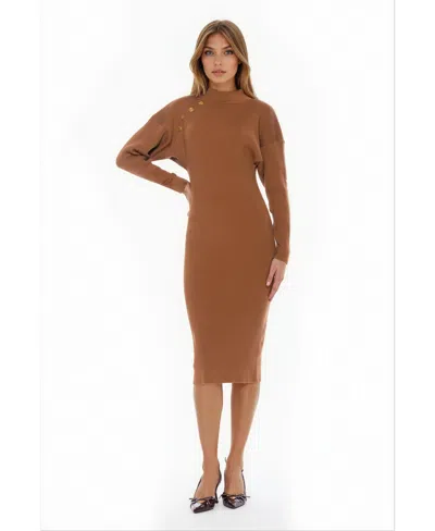Alexia Admor Indigo Dress In Brown