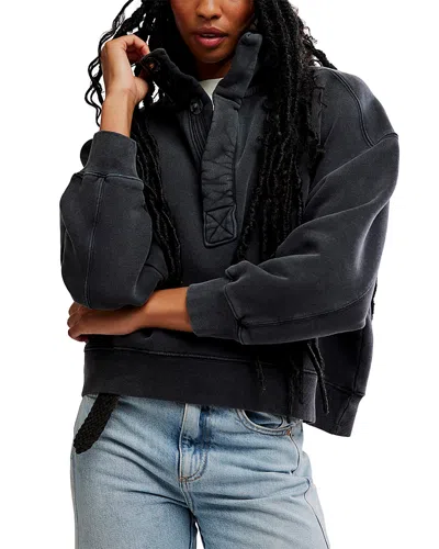 Free People Timeless Cotton Blend Pullover In Black