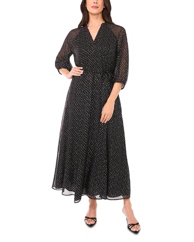 Vince Camuto Split Neck Maxi Dress In Black