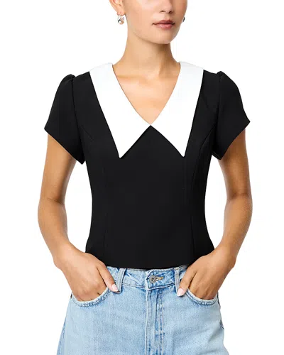 French Connection French Connetion Azra Oversized Collar Top In Black