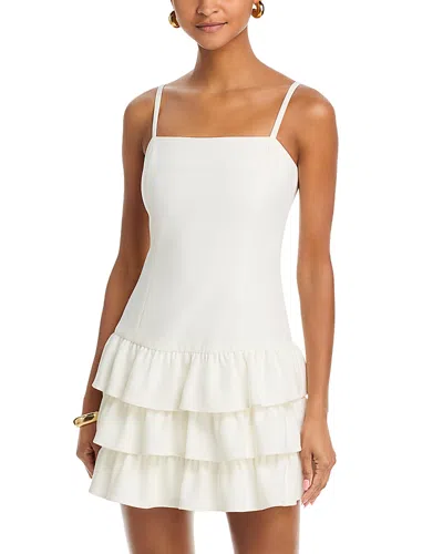 French Connection Whisper Tiered Ruffle Minidress In White
