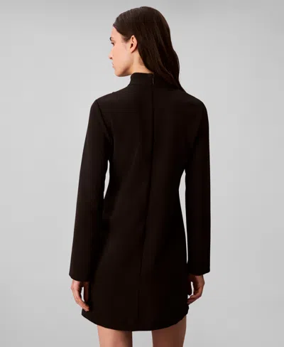 Calvin Klein Women's Long Sleeve Turtle Neck Mini Dress In Blue