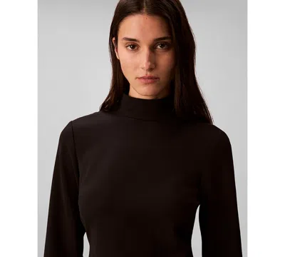 Calvin Klein Women's Long Sleeve Turtle Neck Mini Dress In Blue