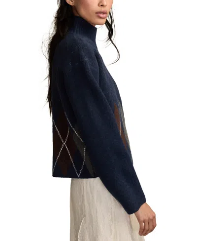 Lucky Brand Women's Argyle Mock Neck Sweater In Multi