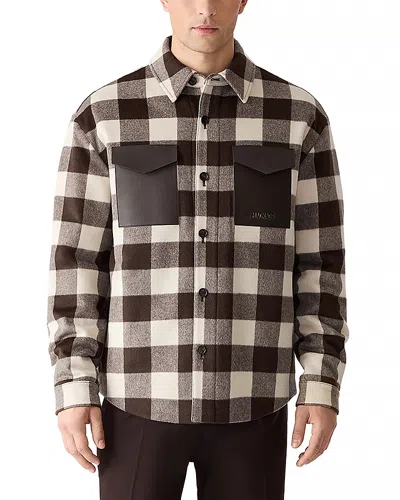 Mackage Ryker Wool Plaid Shirt Jacket In Brown