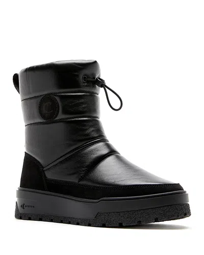 La Canadienne Eric Shearling-lined Puffed Leather Snow Boots In Black