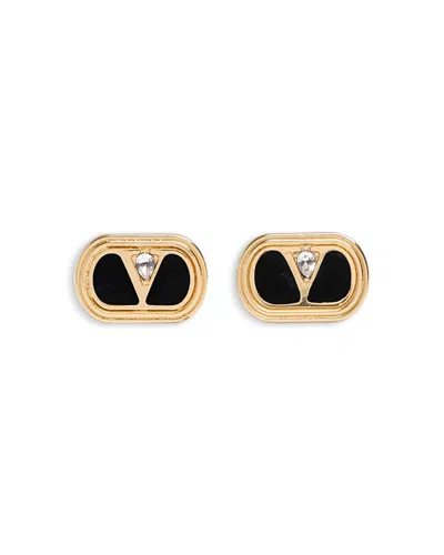 Valentino Logo Stud Earrings, 0.6w In Gold