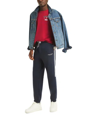 Nautica Men's Fleece Side Knit Tape Elasticated Hem Jogger In Blue