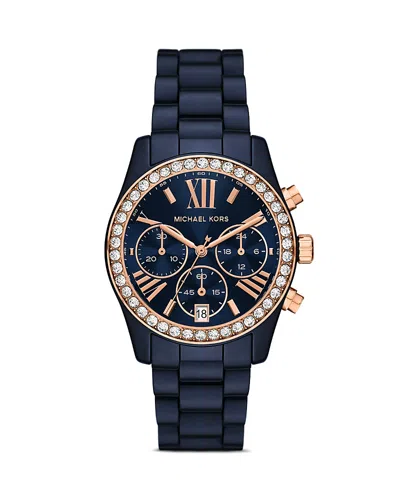 Michael Kors Lexington Lux Chronograph, 38mm In Blue